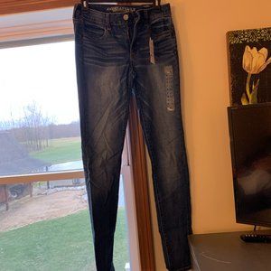 American Eagle Size 8 X-Long Medium Wash Jeggings
